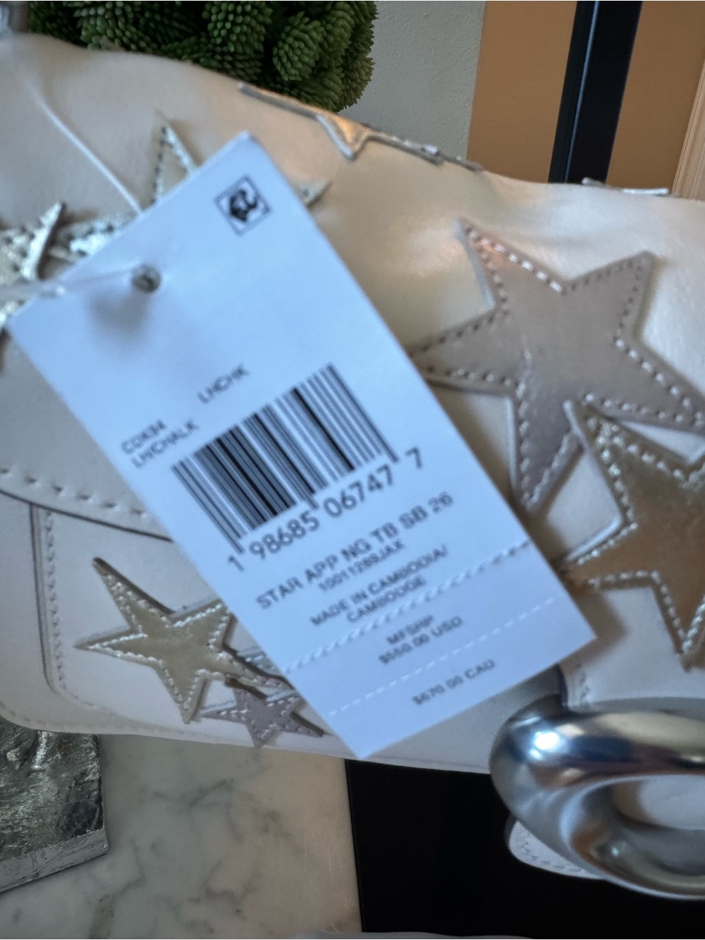 Coach Tabby 26 Ivory Leather Metallic Star Appliqué Shoulder Bag NWT CBG38 - Picture 4 of 15